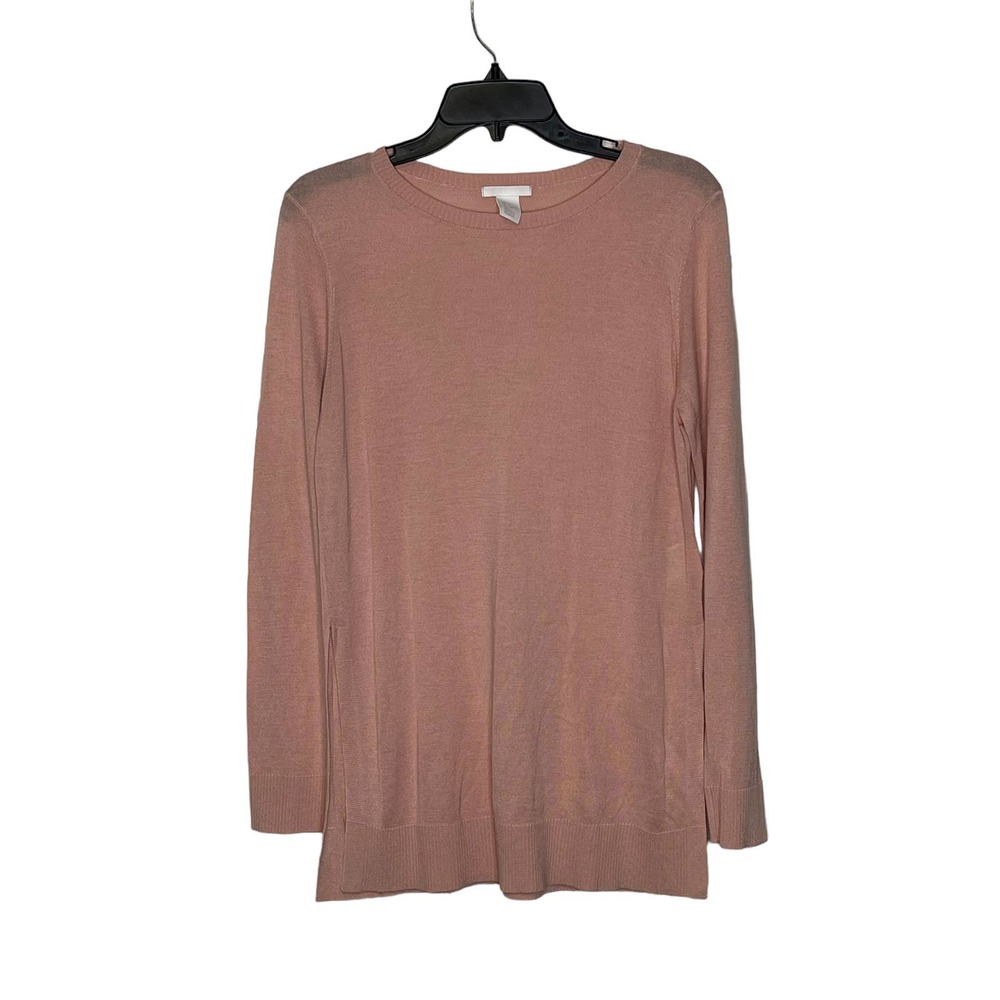 H&M Sweater Size‎ Small Pink Womens LS Knit Acrylic Viscose Blend Pullover